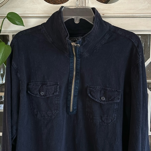 Men’s Converse Cotton Navy Long Sleeve - Picture 5 of 6